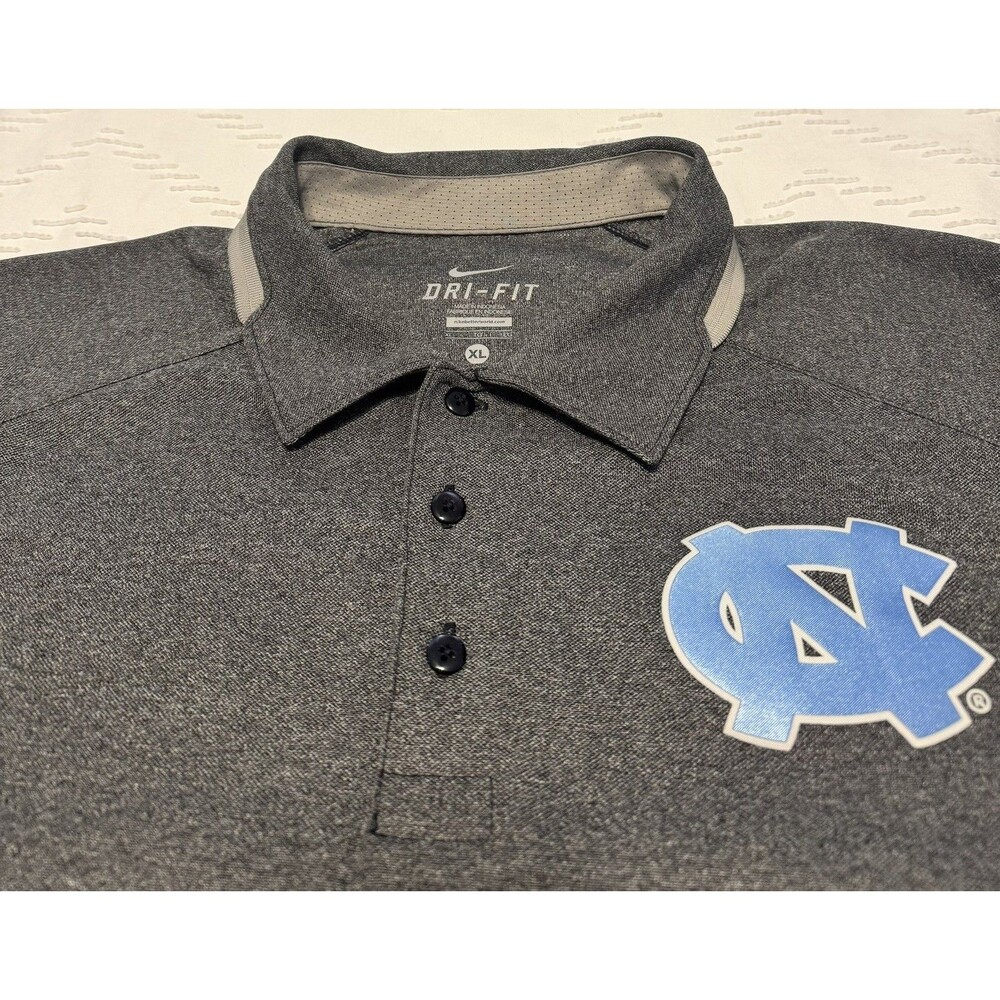 Nike Dri Fit Golf Polo UNC Tar Heels Men’s XL Gray Short Sleeve